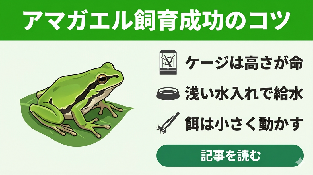 「庭で捕まえたアマガエルが餌を食べない…」飼育で失敗しないための正しい環境と対処法