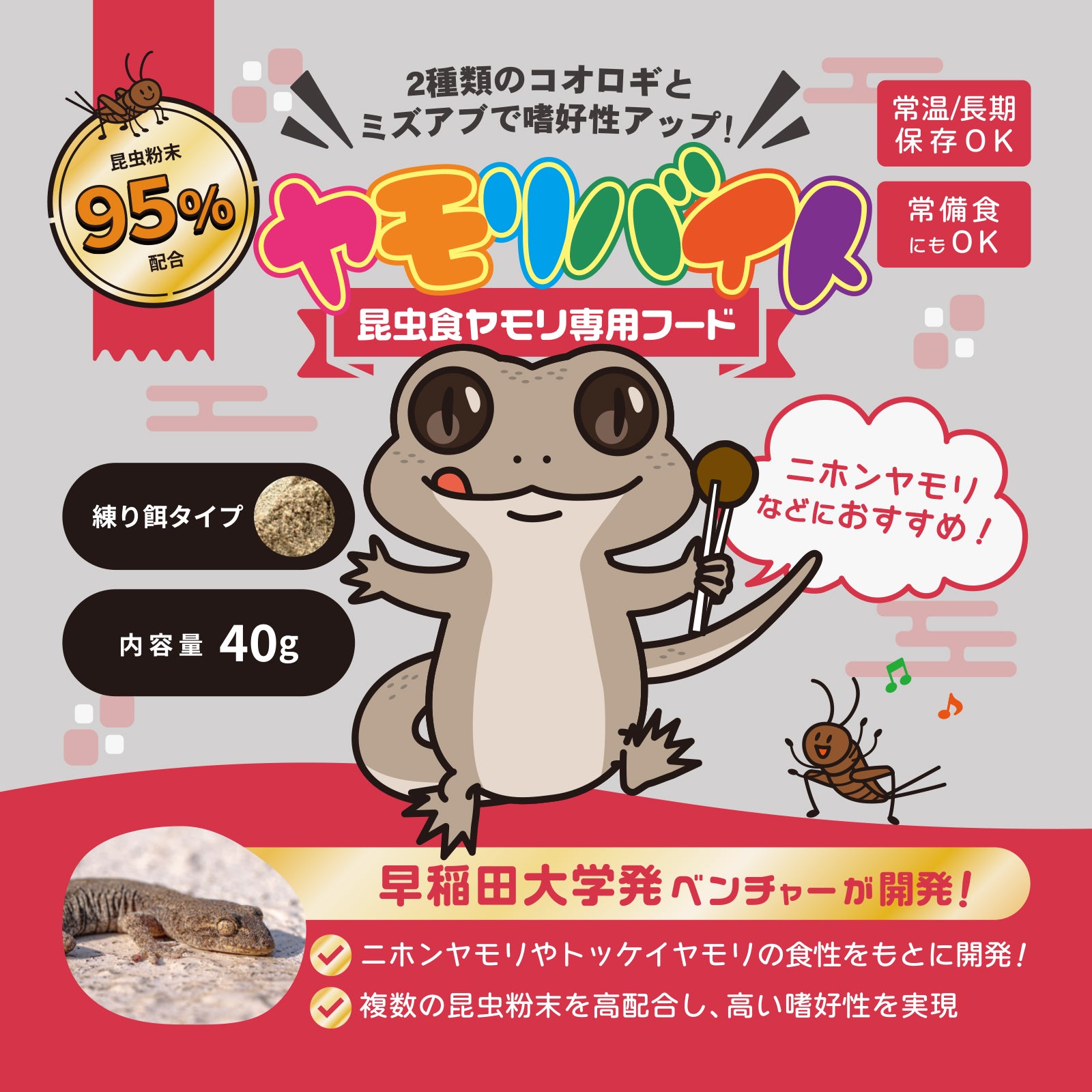 ヤモリの餌ヤモリバイト - 昆虫粉末95%配合の昆虫食ヤモリ向けフード - エコロギー